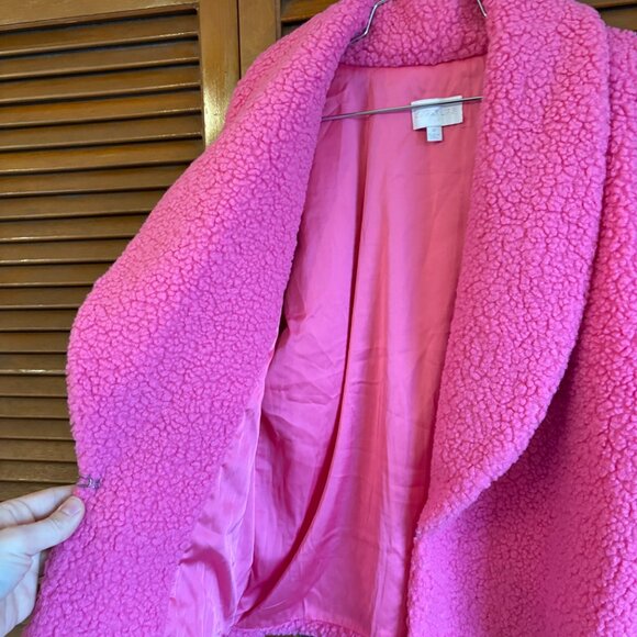 Sugarlips Hot Pink Teddy Coat Jacket Size M - Picture 2 of 4
